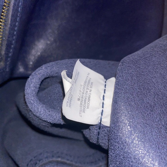 MADEWELL Suede Stripe Transport Tote Midnight Blue Leather Large Shoulder Bag - Picture 13 of 16